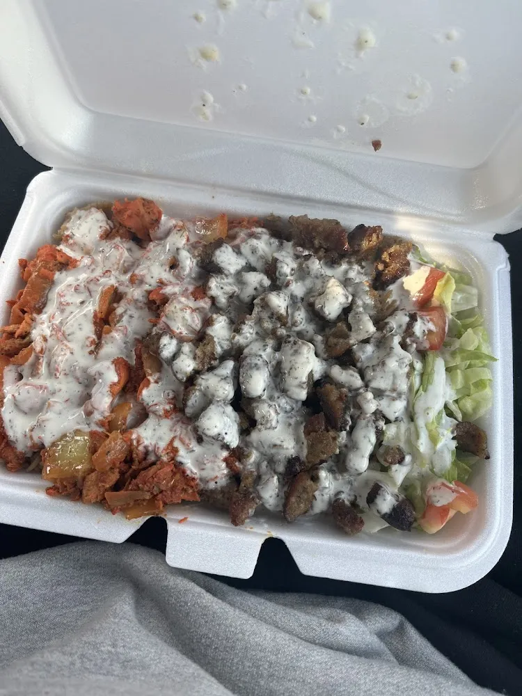 Beef and Chicken over Rice