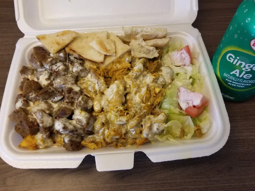 Chicken and Lamb over Rice Includes Free Can of Soda